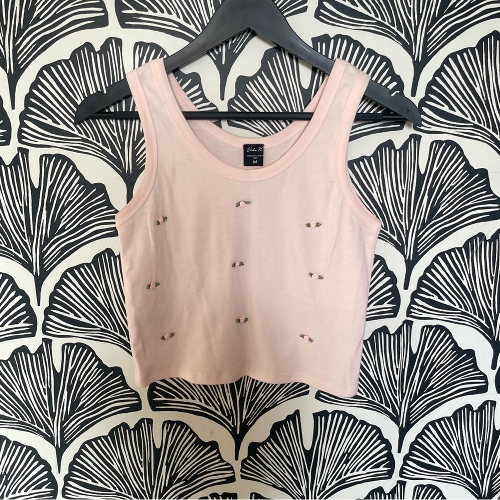 90’s Vibes Rose Appliqué Tank
